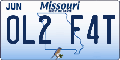 MO license plate OL2F4T