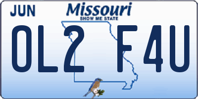 MO license plate OL2F4U