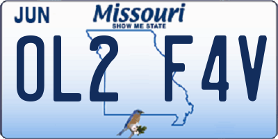 MO license plate OL2F4V