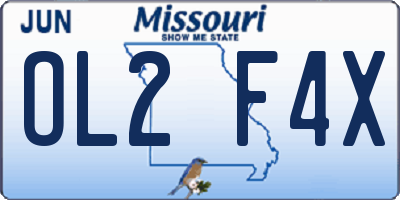 MO license plate OL2F4X