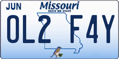 MO license plate OL2F4Y