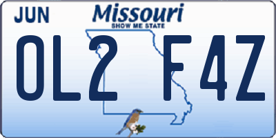 MO license plate OL2F4Z