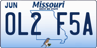 MO license plate OL2F5A