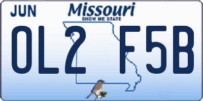 MO license plate OL2F5B