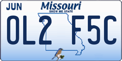 MO license plate OL2F5C