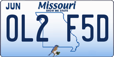 MO license plate OL2F5D
