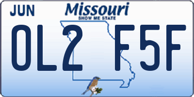 MO license plate OL2F5F
