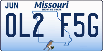 MO license plate OL2F5G