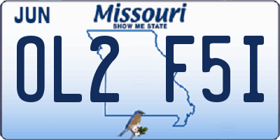 MO license plate OL2F5I