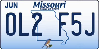 MO license plate OL2F5J