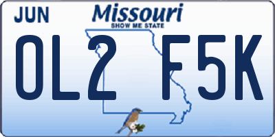 MO license plate OL2F5K