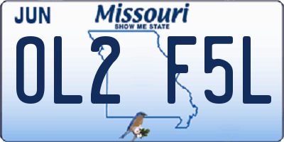 MO license plate OL2F5L