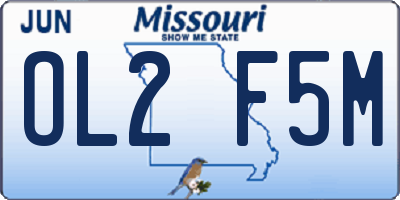 MO license plate OL2F5M