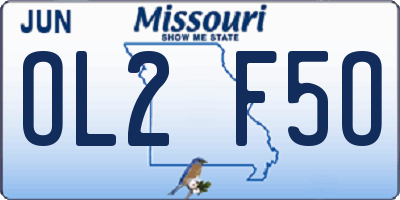MO license plate OL2F5O