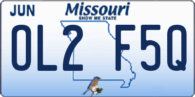 MO license plate OL2F5Q