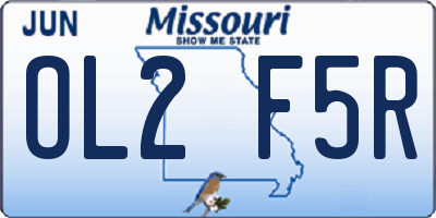 MO license plate OL2F5R