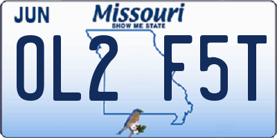 MO license plate OL2F5T