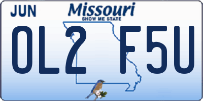 MO license plate OL2F5U