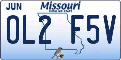 MO license plate OL2F5V