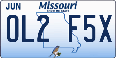 MO license plate OL2F5X
