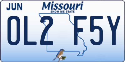 MO license plate OL2F5Y