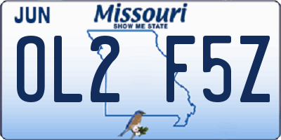 MO license plate OL2F5Z