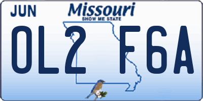 MO license plate OL2F6A