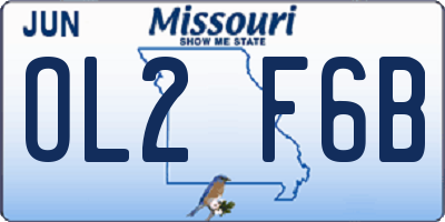 MO license plate OL2F6B