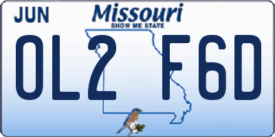MO license plate OL2F6D