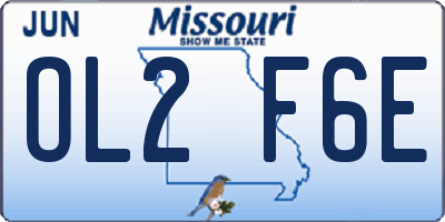 MO license plate OL2F6E