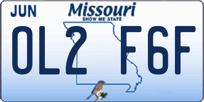 MO license plate OL2F6F