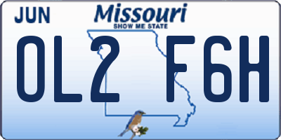 MO license plate OL2F6H