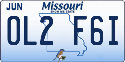 MO license plate OL2F6I
