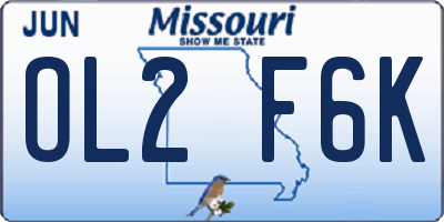 MO license plate OL2F6K