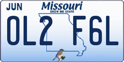 MO license plate OL2F6L