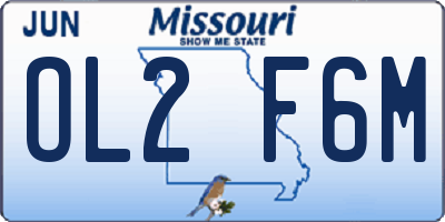 MO license plate OL2F6M