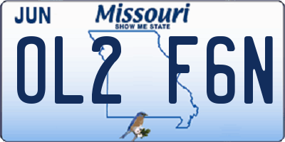 MO license plate OL2F6N