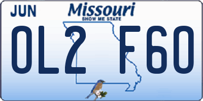 MO license plate OL2F6O