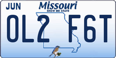 MO license plate OL2F6T
