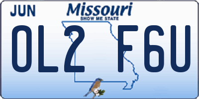 MO license plate OL2F6U