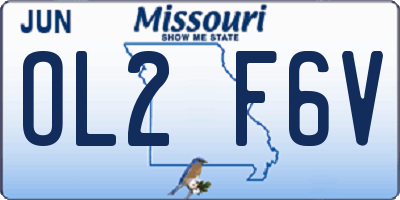 MO license plate OL2F6V