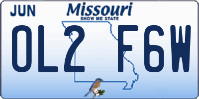 MO license plate OL2F6W