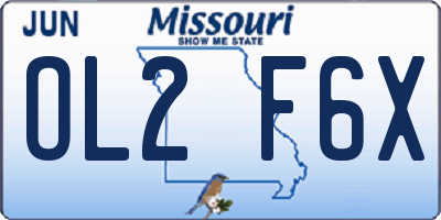 MO license plate OL2F6X