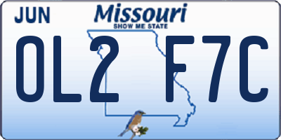 MO license plate OL2F7C