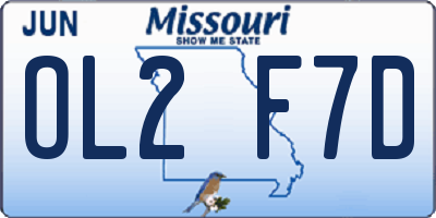 MO license plate OL2F7D