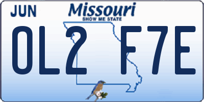 MO license plate OL2F7E