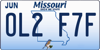 MO license plate OL2F7F