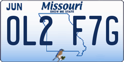 MO license plate OL2F7G