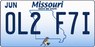 MO license plate OL2F7I