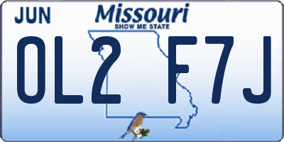 MO license plate OL2F7J